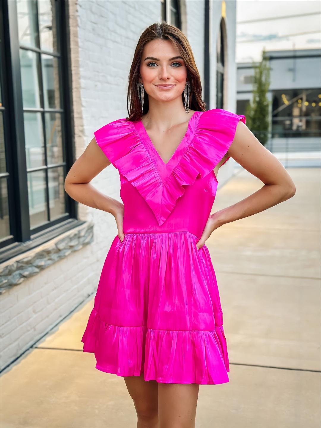 Ruffle Magenta Dress