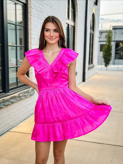 Ruffle Magenta Dress